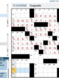a screenshot of a crossword puzzle